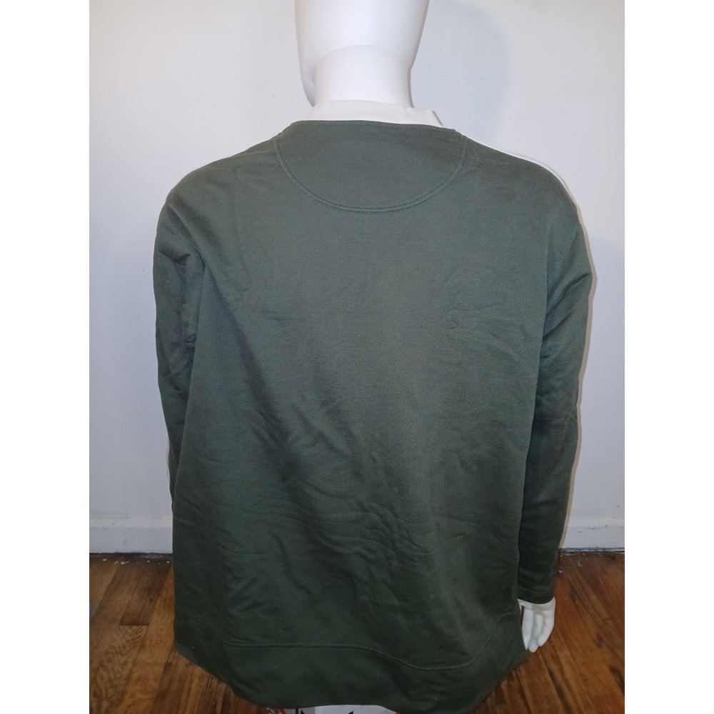 VINTAGE Nike Sweatshirt Womens XL Green V Neck Pullover Embroidered Swoosh Y2K - Picture 2 of 8